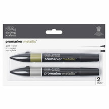 Winsor &amp; Newton promarker metallic Gold &amp; Silver 2 set