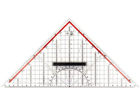 geodriehoek M+R 30cm plexiglas transp.