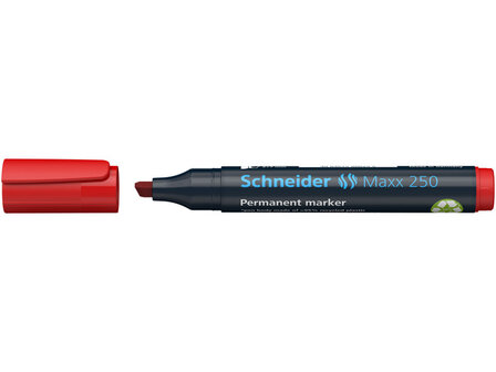 marker Schneider Maxx 250 permanent, beitel punt rood