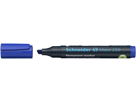 marker Schneider Maxx 250 permanent, beitel punt blauw