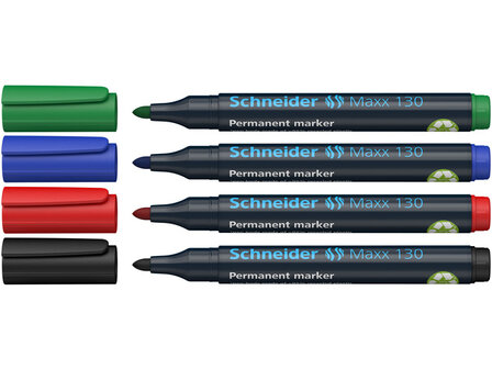 marker Schneider Maxx 130 ass. permanent, ronde punt etui a 4st.