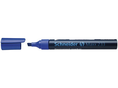 marker Schneider Maxx 233 permanent, beitel punt blauw