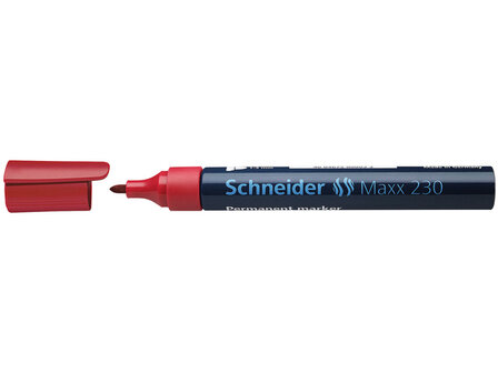 marker Schneider Maxx 230 permanent, ronde punt rood