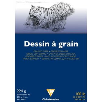 Clairfontaine Dessin &agrave; grain tekenblok, 224gr. A3